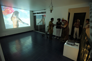 Exhibition launch - artwork by Philippe Virapin