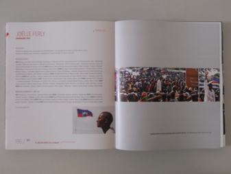 Le catalogue de la Biennale ouvert à la page "Guadeloupe" et présentant les photos de Josué Azor www.revayiti.com
