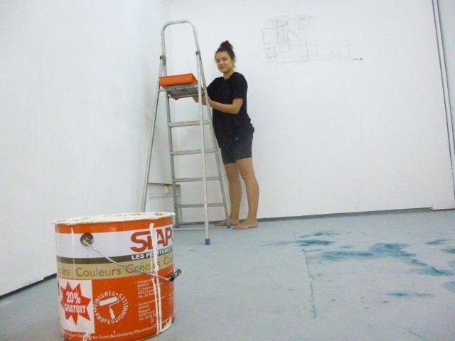 Leah cleaning the studio... what a gem!