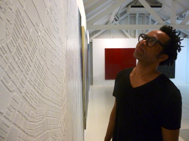 Sébastien Mehal (Martinique - Paris) minutes before the opening of his exhibition at the Clement Foundation, Martinique, Avril 2015. Sebastien Mehal is a member of L'Artocarpe...