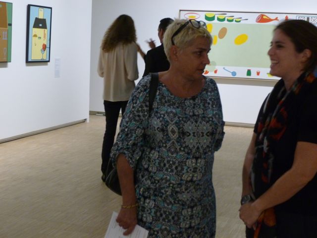 L'Artocarpe's member Sophie D'ingianni (left), an art teacher at the Art school of Martinique at the opening of Télémaque's exhibition