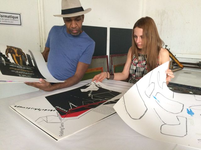 Lana on her visit to the art school of Martinique